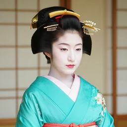 Portrait Photograph of a Japanese Geisha Lomochrome Turquoise 100-400