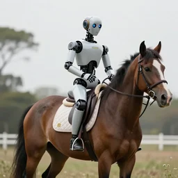 a robot riding a horse, hyperrealistic, National Geographic photo, as coherent as Dall-E 2