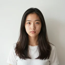 a young woman portrait photo. flat light.