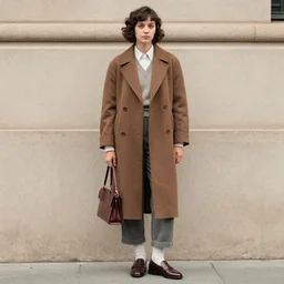 female streetwear blogger, in the 1920s, full body portrait shot, face visible, photo from 2022
