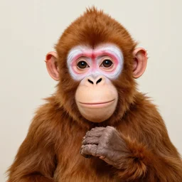 funny monkey wearing makeup