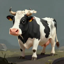 a alien cow from half - life, digital art