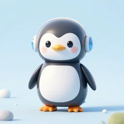 a cute penguin as a robot