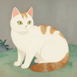 Japanese painting of a Nekomata.