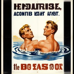 1 9 5 0 american propaganda poster warning the danger of water,