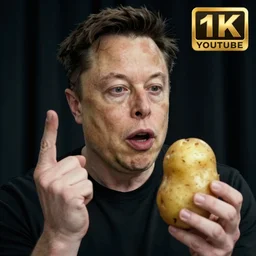 a surprised elon musk as a youtube influencer reacting to a potato, highly detailed, photography, 4 k, cinematic lighting