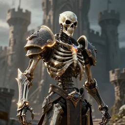 closeup skeletor standing in a castle, rim lighting, octane, dark souls, craig mulins, octane, 8k