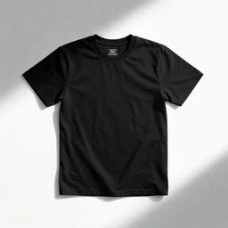 blank black heavyweight proclub tshirt laying down flat on a white background,
