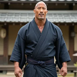 Dwayne Johnson as Edo samurai , wearing kimono