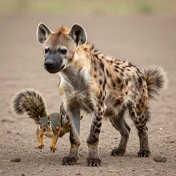a hyena - squirrel - hybrid, animal photography