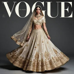 epic avant-garde fashion photograph of an Indian princess, by Tim Walker, for Vogue, masterpiece, detailed, dynamic, cinematic composition, beautiful lighting, view from ground, trending on VSCO, trending on artstation, top on pixiv, 8K, award winning, no frames,