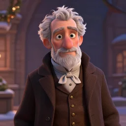 ebenezer scrooge from a christmas carol, pixar style, digital render, ultra detailed, portrait