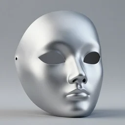 smooth featureless oval silver mask, digital art, 8 k, unreal engine, octane rendering