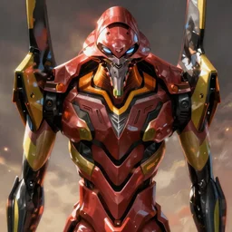 evangelion mecha red dead redemption art style, rockstar games art, semi - realistic anime, portrait, beautiful face, symmetrical face