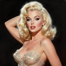 portrait of bettie page, intricate, elegant, glowing lights, highly detailed, digital painting, artstation, glamor pose, concept art, smooth, sharp focus, illustration, art by vargas and frank frazetta, gil elvgren, andrew loomis,, arny freytag