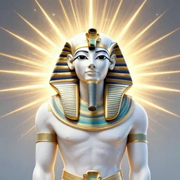 Portrait of Egyptian God Osiris with infinite rays of consciousness emitting from his third eye concept art by George Stubbs, highly detailed, ultra detailed, ultra realistic, trending on artstation