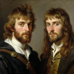 manly arthur pendragon and manly merlin. focus on their faces. natural lighting. highly detailed painting by gaston bussiere, j. c. leyendecker, greg rutkowski 8 k