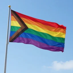 Beatiful photograph of a bisexual flag waving in the wind