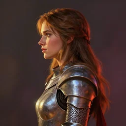 side - profile painted portrait, imogen poots as a paladin, unreal engine, dynamic lighting, smooth, gaudy colors, octane render aesthetic, matte painting concept art, official fanart behance hd artstation by jesper ejsing, by rhads and makoto shinkai and lois van baarle and ilya kuvshinov and rossdraws