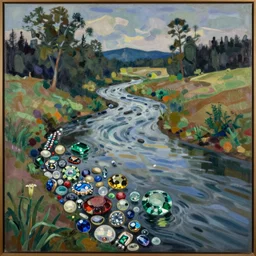 a river filled with jewels, by Georgia o keeffe h 560 w 1080