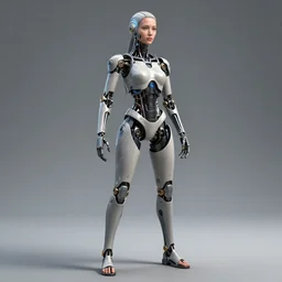 a female model by chacarcter creator, photorealistic, biomechanical, intricate details, hyper realistic, canon r 3, photography, wide shot, photorealistic, canon r 3,