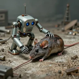 hyper - detailed accurate rendered 1 9 5 0 s retro future mouse mechanic fixing an robotic mouse. muted colors. by jean - baptiste monge