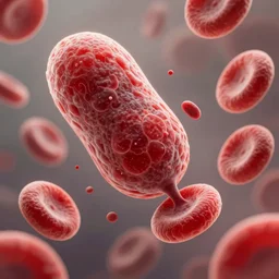 a human leukocyte phagocytosing red blood cells, highly detailed, digital painting, artstation, concept art, movie still, smooth, sharp focus uhd 8