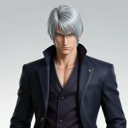 Dante from Devil May Cry by Tite Kubo, portrait,elegant, highly detailed, centered, digital drawing, artstation, concept art, smooth, sharp focus, manga