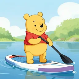 winnie the pooh paddleboarding
