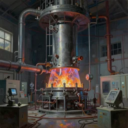 classic oil painting, active nuclear reactor inside of an abandoned lab, as a dnd cover illustration, plasma, science equipment, ominous, concept art, extremely detailed, smooth, sharp focus, art by brothers hildebrandt