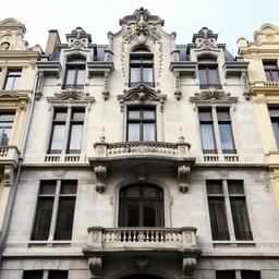 Facade of an art nouveau mansion in Brussels
