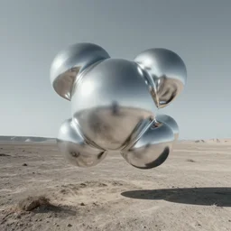 surrealist chrome blob desolate landscape photo