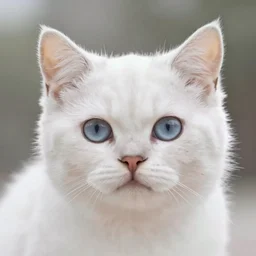 white kitten big eyes a lot of fur cute highly detailed high - quality photo realistic 8 k octane render blender