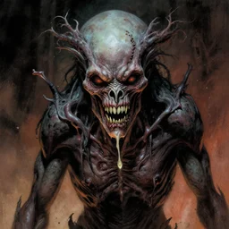 a stunning portrait of a disturbing abomination by joe Fenton and Wayne Barlowe