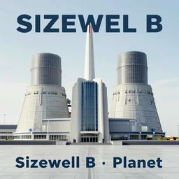 sizewell B nuclear plant as an art deco travel poster