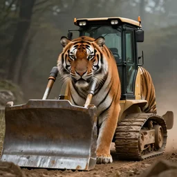 a bulldozer that looks like a tiger, artstation, an epic fantasy, cinematic lighting, hyper realistic, photographic, sharp focus, by greg rutkowski and wolp