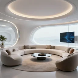 a futuristic living room by aaron ruell