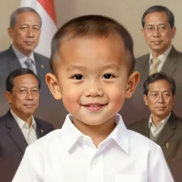 photo of 1 3 years old president joko widodo with simple smile and clean shaved, paint, detailed, digital art, google images, portrait, hd 4 k, greg rutkowski and gaston bussiere and craig mullins and j. c. leyendecker, hd
