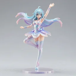 james jean isolated vinyl figure magical girl character design, figure photography, dynamic pose, holographic undertones, motion shapes color design, glitter accents on figure, anime stylized, sharp focus, accurate fictional proportions, high delicate defined details, ethereal lighting
