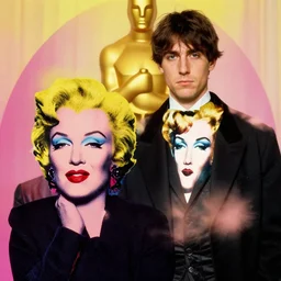 oscar wilde and madonna, in k hole, andy warhol style