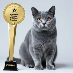 professional photo of a blue cat, studio lighting, very detailed, unreal engine, canon photo, professional lighting, good composition, winning award photo, real cat, real,