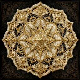 a beautiful mandala made of ivory and gold, highly intricate, digital art, very detailed, in the style of a weird and dark eerie liminal art nouveau flemish painting, 8k,