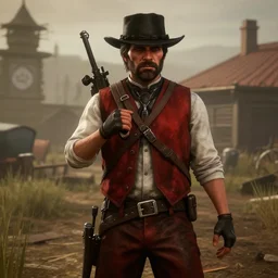 Film still of TF2 Spy, from Red Dead Redemption 2 (2018 video game)