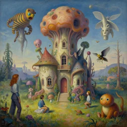 a peculiar, beautiful dreamscape with strange inhabitants | | strange dwellings | | organic painting by max masnyy, jakub gazmercik, beeple, patrick faulwetter, heavenlydaemonic, and mc escher, surrealism, trending on artstation