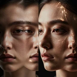 all these lines on my face getting clearer,, symmetric, intricate, dynamics lighting, cinematic,