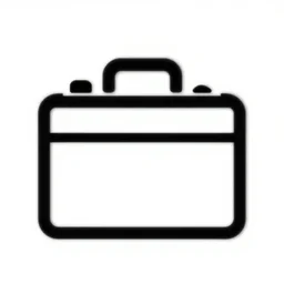 briefcase icon in black on a white background, 3d, professional, asset design
