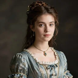 A beautiful woman in a victorian dress, classic portrait