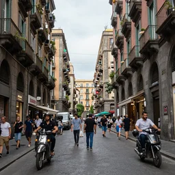 busy Naples street scene