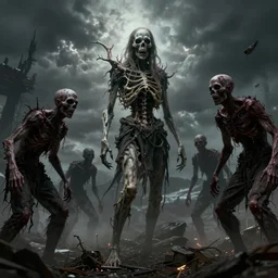 Now I have become Death, the destroyer of worlds, artwork by artgerm, Zombie Ghouls, rendered in high octane, art by Tuomas Korpi