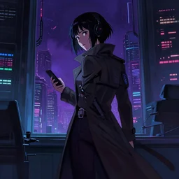 a high definition screenshot from the detective ( noir ) cyberpunk anime film ; a lone ( ( female detective in a trenchcoat ) ) investigates a dreamworld, digital painting by josan gonzalez ( ( makoto shinkai ) ) and martin ansin, cinematic, trending on artstation